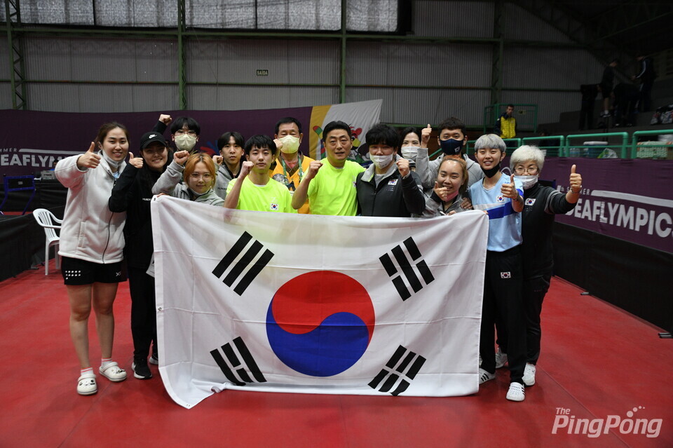 ▲ 데플림픽 탁구대표팀이 역대 최고의 성적으로 대회를 마감했다. 사진 제공 한국농아인스포츠연맹.