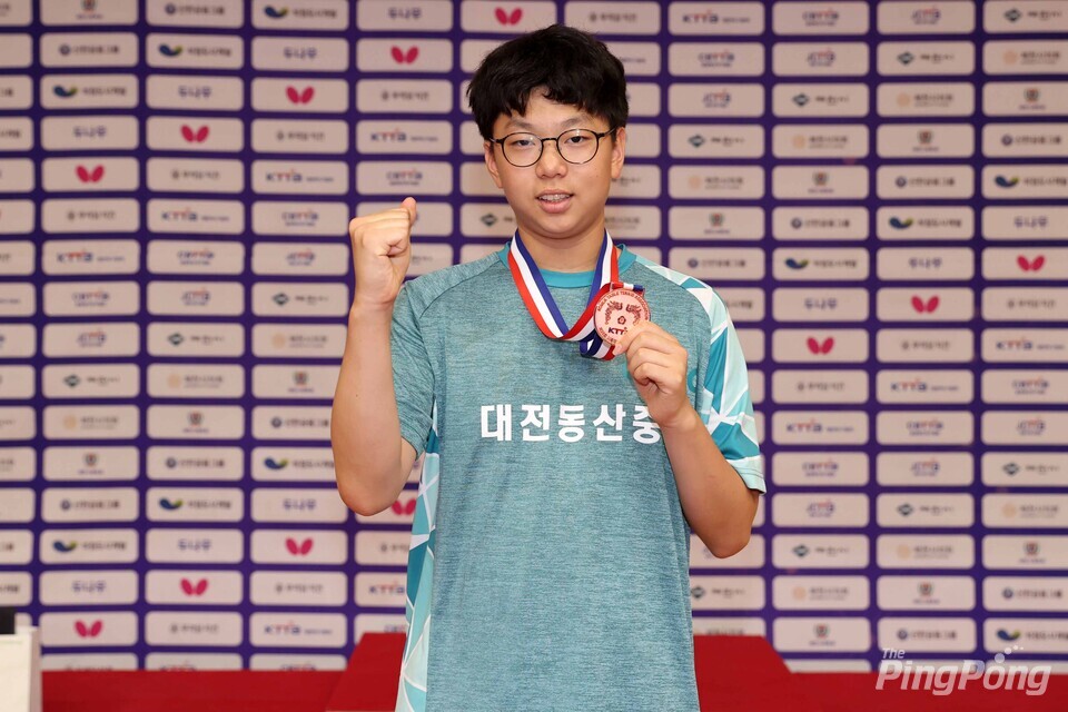 ▲ U-16 남자 개인단식 3위 문선웅(대전동산중).
