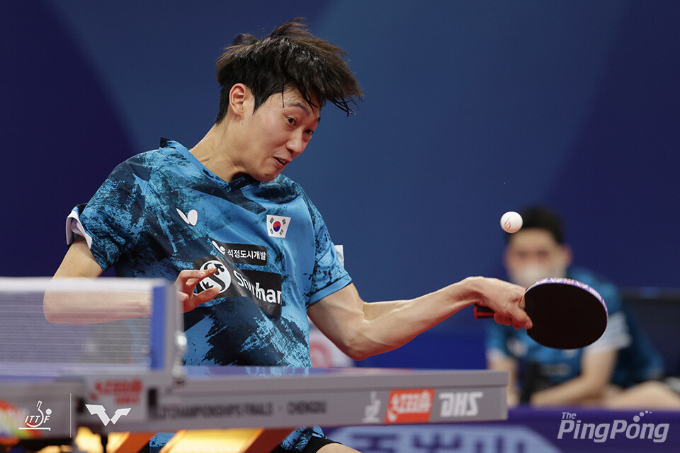 ▲ 조대성은 이번 대회에서 아직 패배가 없다. 홍콩전에서도 승부처를 지켰다. 사진 국제탁구연맹(ITTF) 제공.
