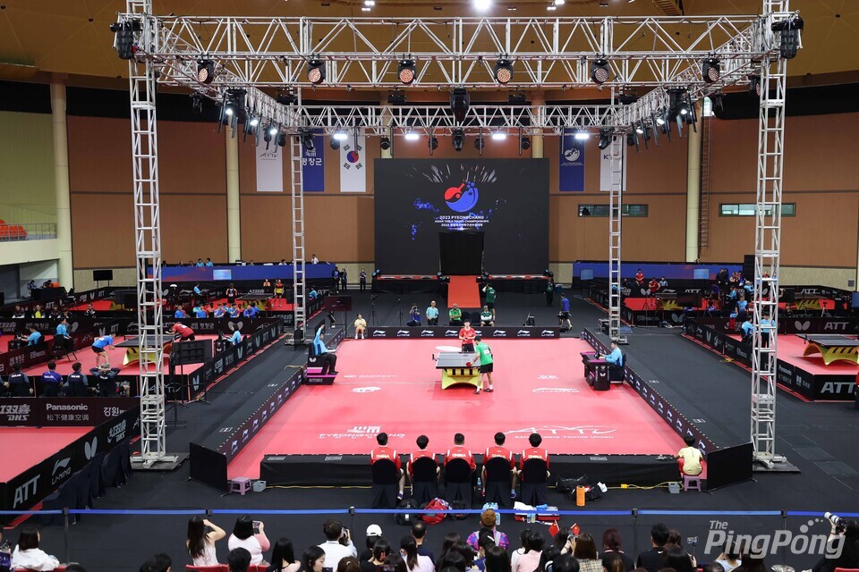 ▲ (월간탁구/더핑퐁=안성호 기자) 2023 제26회 ITTF-ATTU 평창아시아탁구선수권대회가 시작됐다. 경기장인 평창돔.