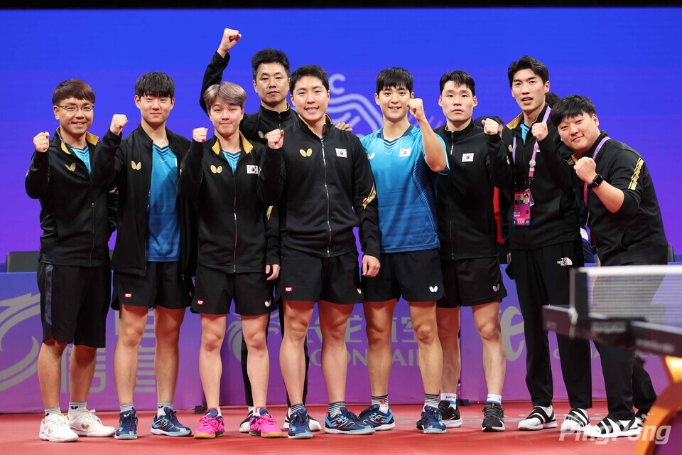 ▲ (항저우=안성호 기자) 한국 남자탁구대표팀이 결승에 진출했다.