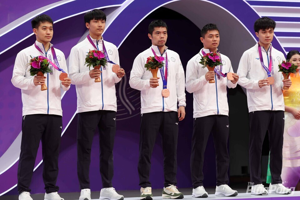 ▲ (항저우=안성호 기자) 남자단체전 동메달 대만.
